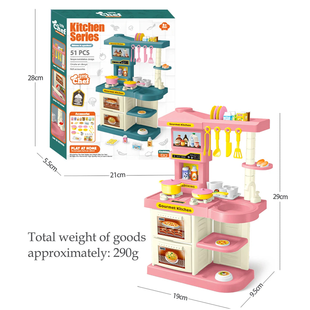 Mini Kitchen Play Set For Kids, Cooking Food Model Simulation Kitchenware Utensils Set Educational Gifts for Boys Girls
