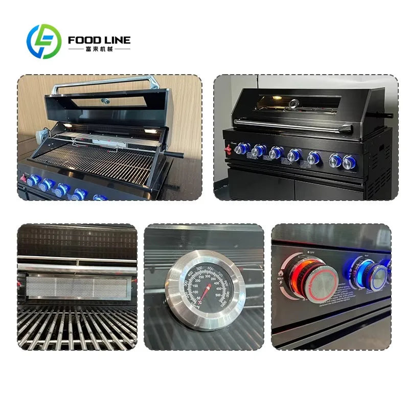 Customized Stainless Steel Outdoor Kitchen Island For Backyard Patio Garden Outdoor Kitchen Cabinet with Complete BBQ Setup