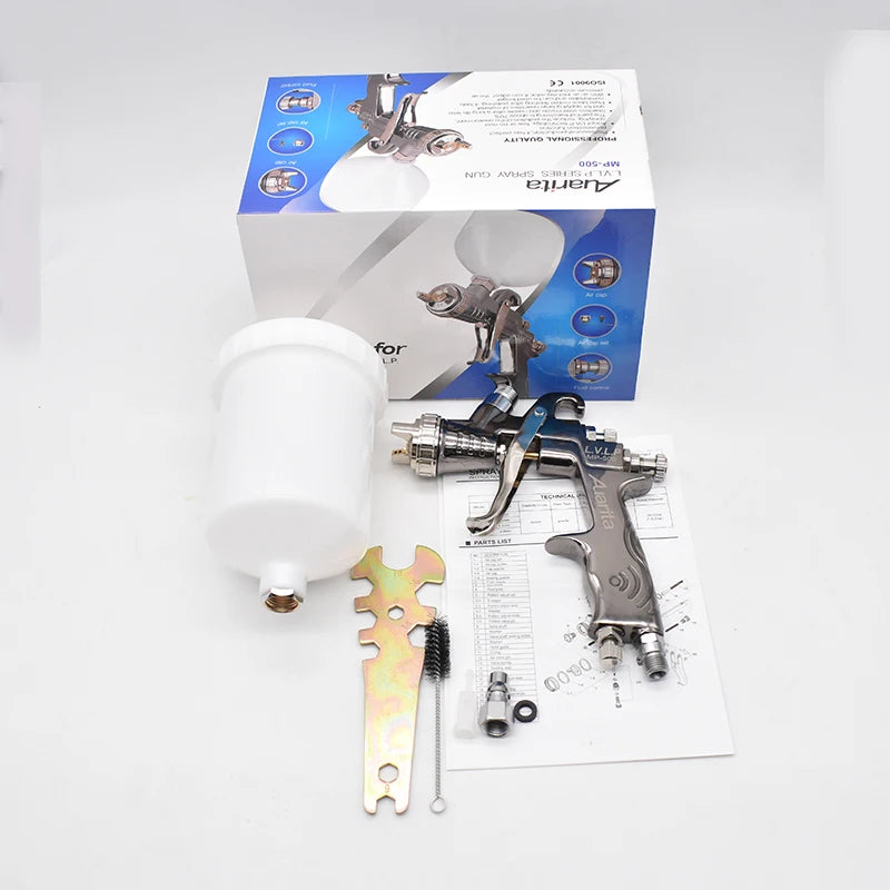 LVLP Car Spray Gun Auarita MP-500 Spray Paint Gun 1.3mm Nozzle Gravity Air Sprayer High Atomizing Auto Spray Tool Painting Kit