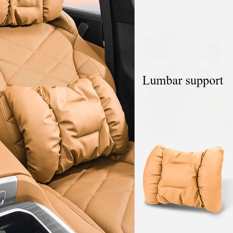 Advanced Sensory Bubble Cotton Car Headrest Anti-Stain Leather Neck Pillow And Waist Cushion Set for Mazda MX5 CX3 CX8 MX-5 CX30