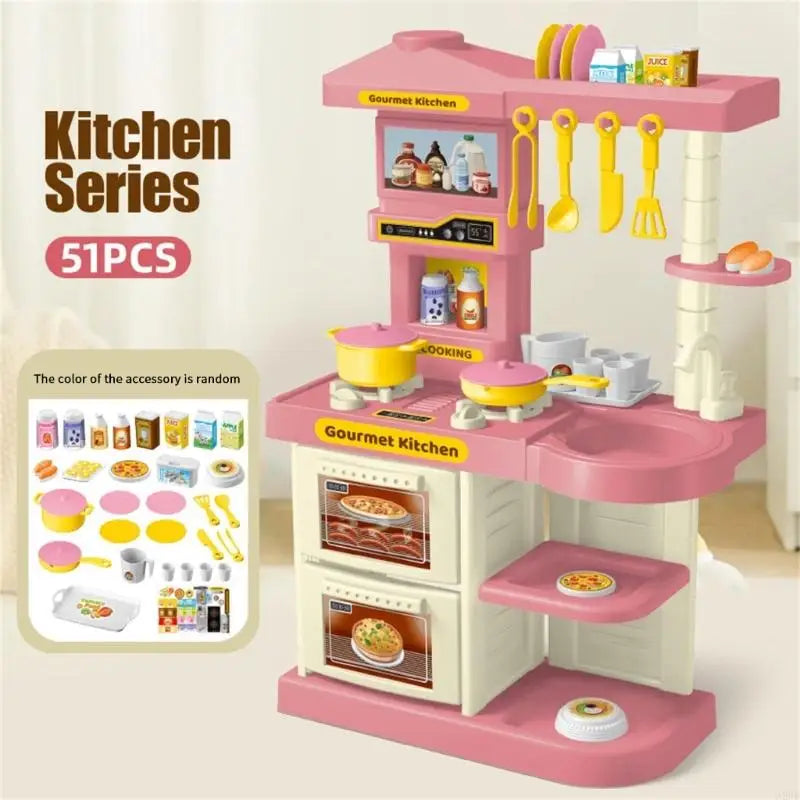 Complete Kitchen Toy Set With Multiple Accessories And Storage Box Designed For Kids Pretend PlayImagination And Learning A2UB