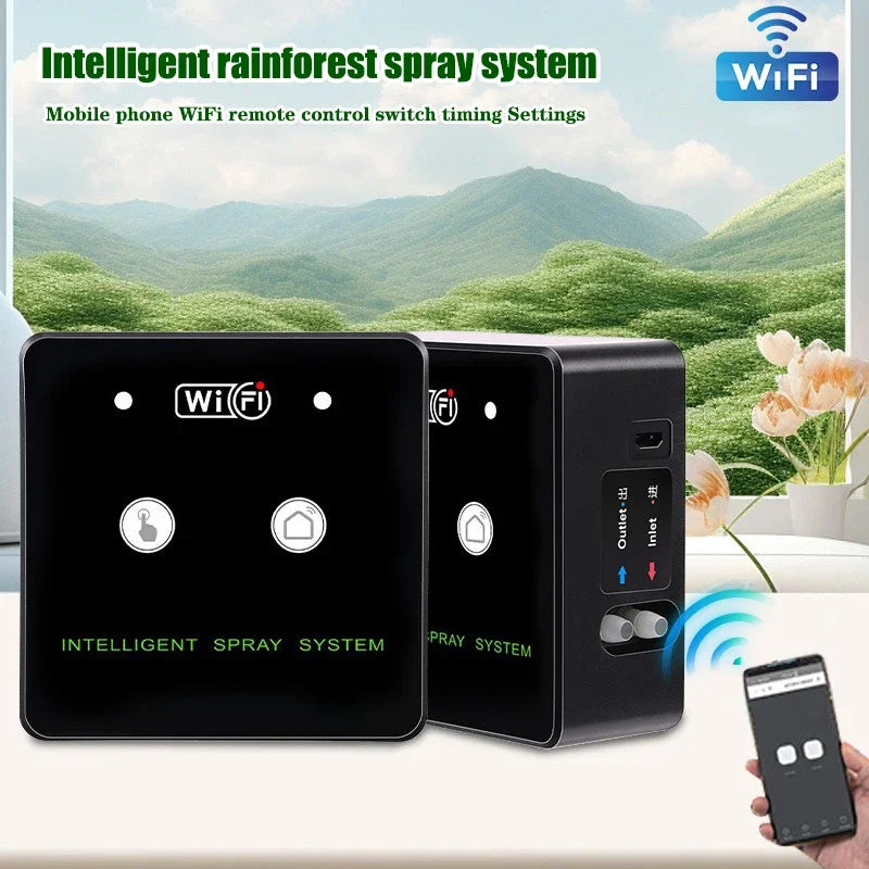 WiFi Rainforest Sprayer Control Automatic Mist Timing Spray System Kit Touch Screen Irrigation Timer Reptile Sprayer Humidifier