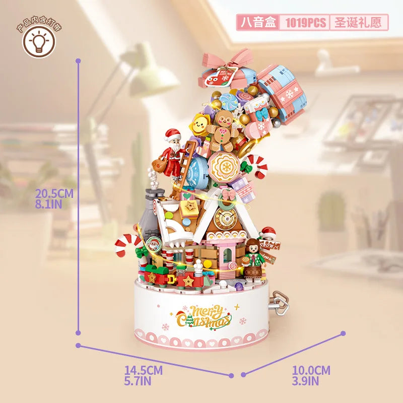 loz building blocks stereo music box assembly toy light music box display gift