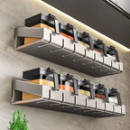 Wall Mounted Kitchen Condimenters Spice Rack Organizer Shelf Kitchen Storage Wall Shelf Organizers Hanging Hook Rack For Kitchen