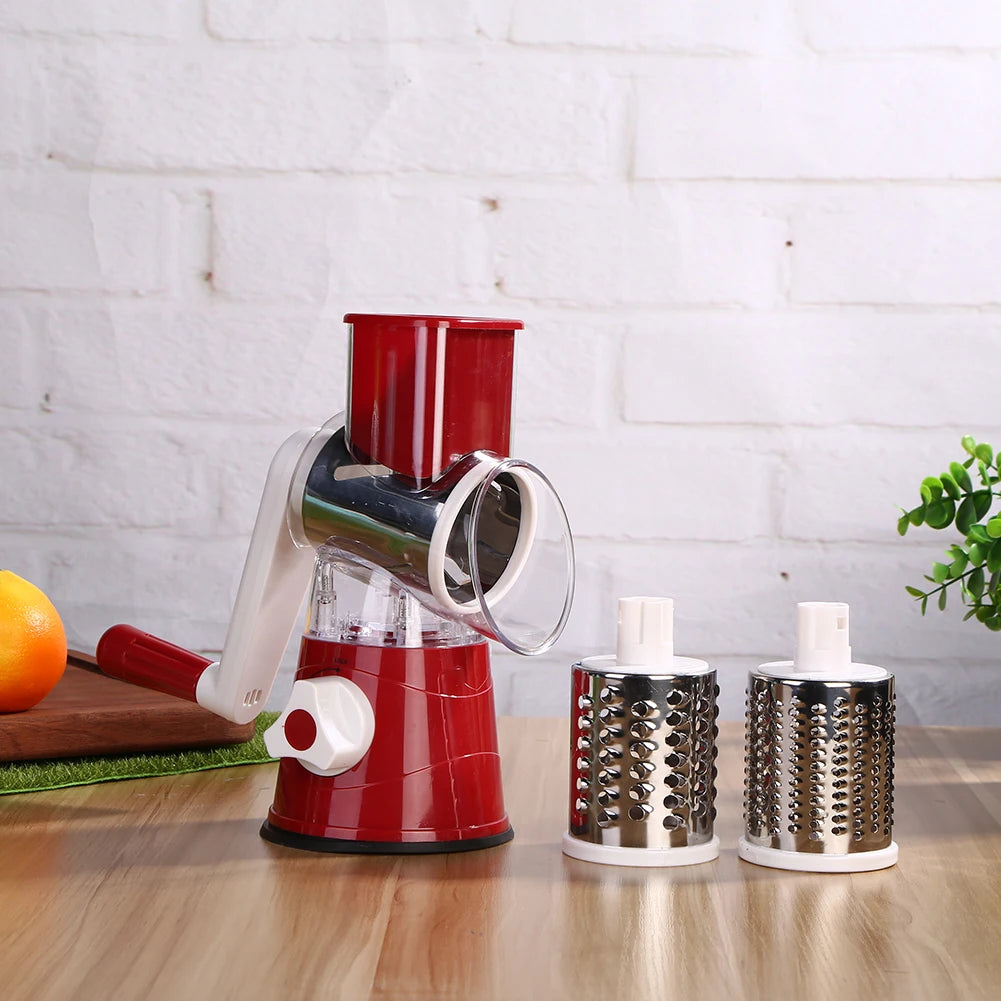 Kitchen Accessories Drum Vegetable Chopper Hand-operated Potato Slice Chopper Pressed Vegetable Grinder Peeled Garlic Chopper