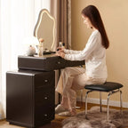 French Retro Dresser Chest Bedroom Internet Celebrity Makeup Table Vanity Desk With Light Mirror With Seat Dressing Table Black