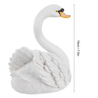 Resin Swan Sculpture Floating White Swan Figurine Ornament For Yard Garden Decor
