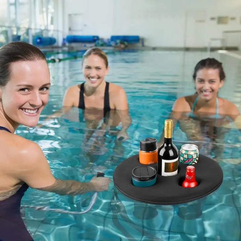 Floating Drink Holder Summer Inflatable Float Beer Drinking Cooler Table With 5 Holes Beer Tray Party Cup Holder For Pool Spa