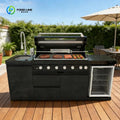 Customized All-Weather Outdoor Cooking Station Modern Black Outdoor BBQ Kitchen for Garden Patio Backyard Outdoor Living