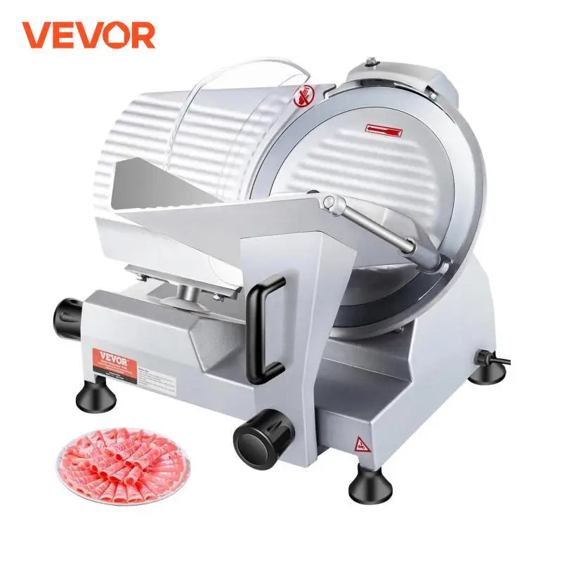 VEVOR 240W Commercial Meat Slicer Electric Deli Food Slicer "10" Carbon Steel Blade Electric Food Slicer Kitchen Appliances