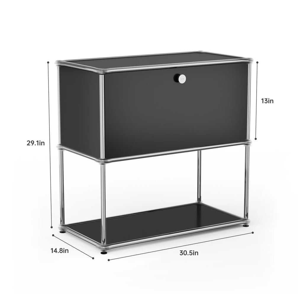Storage Cabinet Storage Shelf Stainless Steel Metal Board Living Room Cabinet Sideboard Cabinet Modular Furniture-No Keys