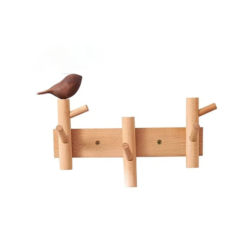 Creative Clothes Hanger Foyer Entrance Wood Hangers Multifunctional Bag Key Coat Hook Wall Mount Coat Racks Hanging Organizers