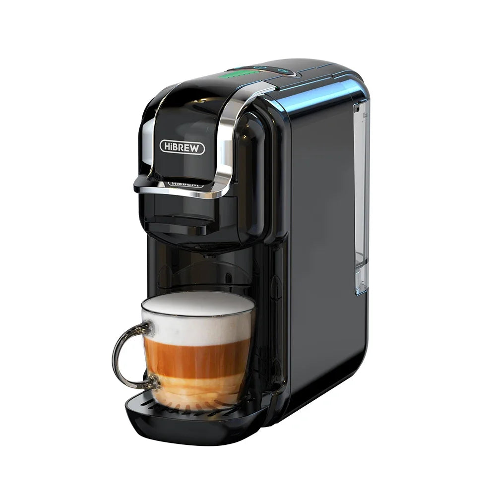 HiBREW 5 in 1 Multiple Capsule Coffee Machine Hot/Cold DG Cappuccino Nes Small Capsule ESE Pod Ground Coffee Cafeteria 20Bar H2B