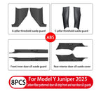 2 4 8Pcs ForTesla Model3/Y Highland 24-25ABS Front Rear Door Sill Protector Threshold Strip Anti-kick Guard Panel Waterproof Pad