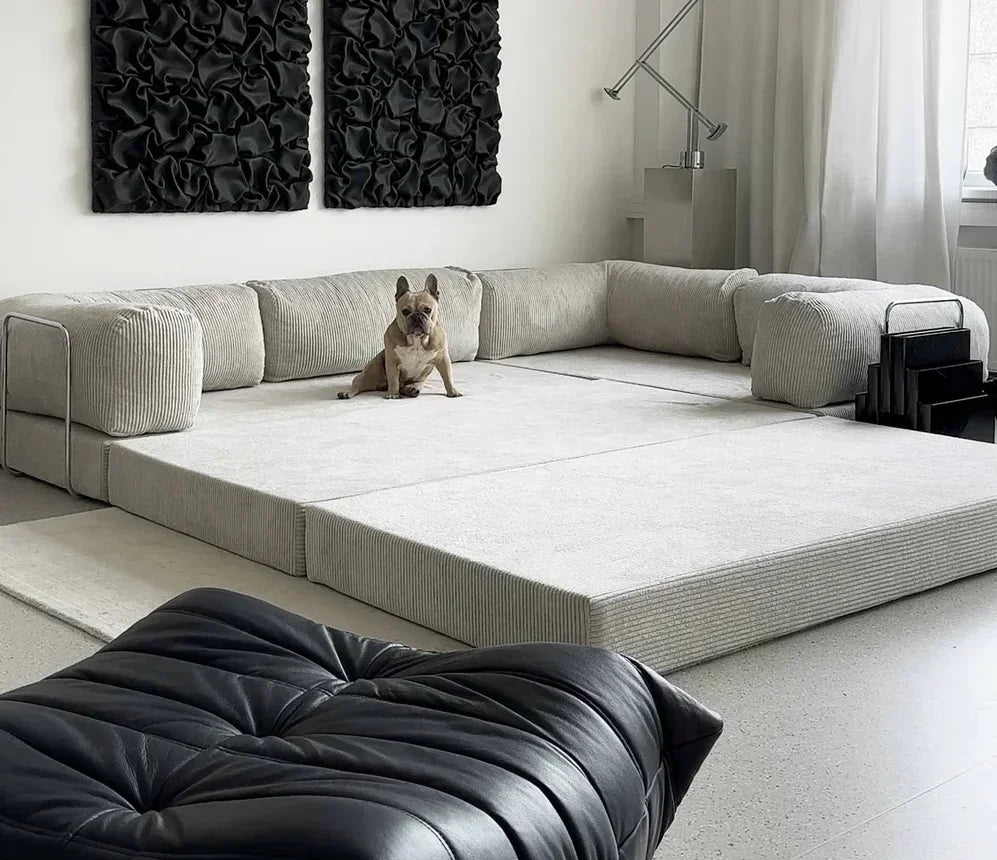 Modern High-Density Foam Corner Sofa Bed with Vacuum Compression for Living Room