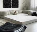 Modern High-Density Foam Corner Sofa Bed with Vacuum Compression for Living Room