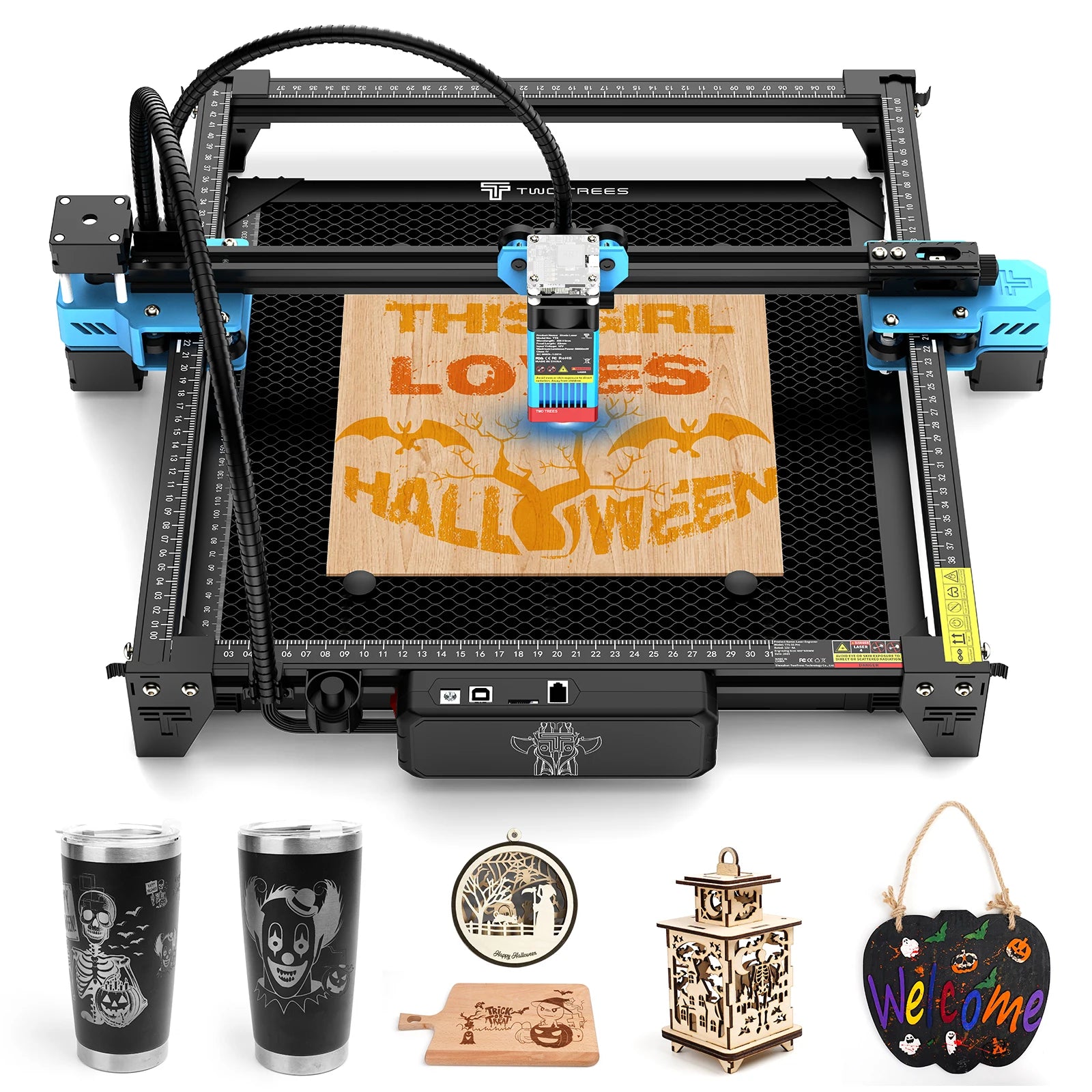 TwoTrees TTS-55 Pro 80W Laser Engraving Machine CNC Cutter with WiFi Offline Control for Wood Metal Acrylic 445±nm Blue Laser