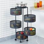 Kitchen Rotating Storage Rack Floor To Ceiling Multi-layer Fruit Storage Rack Living Room Snack Basket Storage Rack