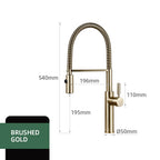 Brushed Gold Kitchen Faucets Single Handle Pull Out Kitchen Mixer Hot And Cold Water Swivel Degree Water Tap
