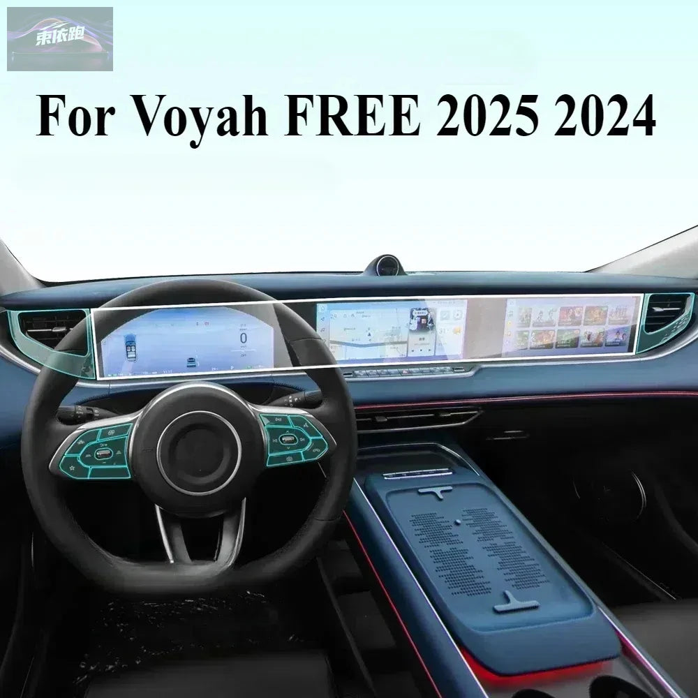 For Voyah FREE 2025 2024 Car Interior Film Transparent TPU Gear Panel GPS Navigation Center Console PPF Protection Accessories