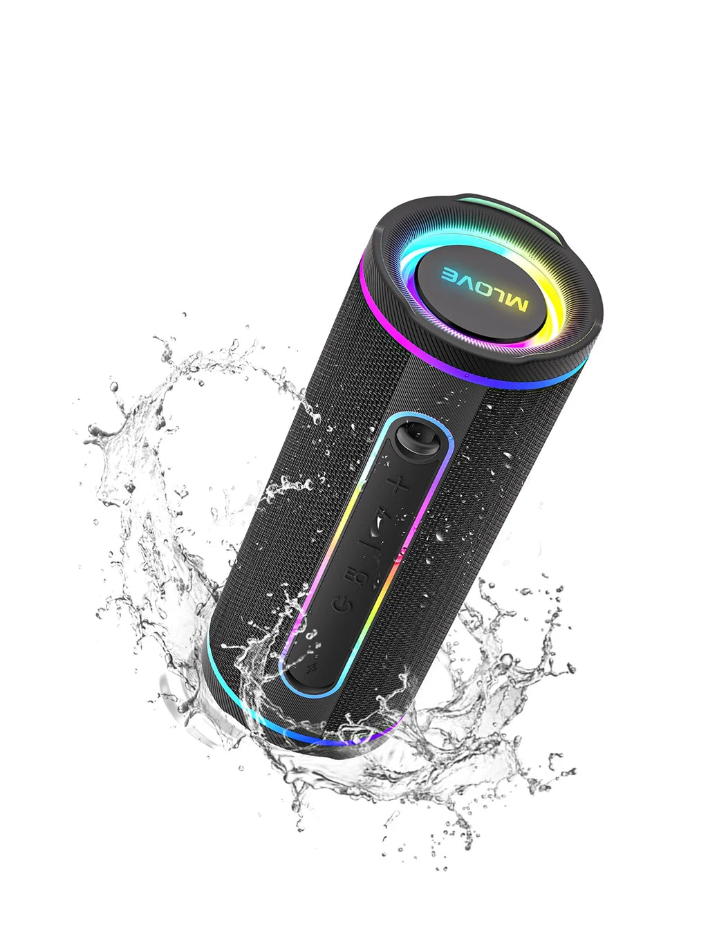 MLOVE E80 Bluetooth Speaker, Bluetooth 5.4, Dual Speakers, RGB Lights, IPX7 Waterproof, TWS Connectivity