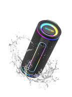 MLOVE E80 Bluetooth Speaker, Bluetooth 5.4, Dual Speakers, RGB Lights, IPX7 Waterproof, TWS Connectivity