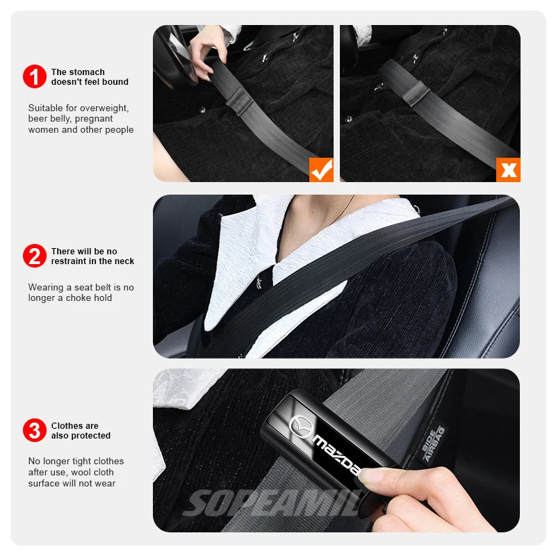 Car Safety Belt Fixator Clamp Seat belt clip limiting stopper Mazda 3 5 6 Axela Atenza Demio MX5 BT50 CX30 CX3 CX5 CX7 CX8 CX9