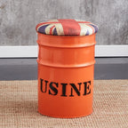 Paint Bucket Stool, Iron Art, Creative Storage Seat, Commercial Retro Low Stool, Bars, Shopping Malls Oil