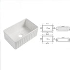 Luxury Kitchen Cabinets American Style 33 Inch Single Blow Ceramic Basin and Sink Modern Semi-Recessed Black Kitchen Sink