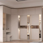 Sliding Door WardrobeNordic Modern Home Furniture Bedroom Desk Dresser In One Combination Light Luxury Corner Wardrobe furniture