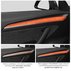 For Tesla Model 3 Y 2020-2023 Made of Alcantara Door Handle Panel Trim Cover Door Sticker Styling Decoration Interior Accessory