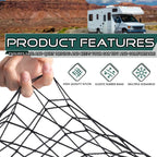 Car Trunk Net Car Double Storage Network Bag Auto Seat Back Fixed Mesh Pocket Universal Car Elastic Velcro Straps Net Organizer