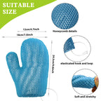 Exfoliating shower glove with colorful honeycomb weave and TPU high elasticity antibacterial material - gentle, safe and durable