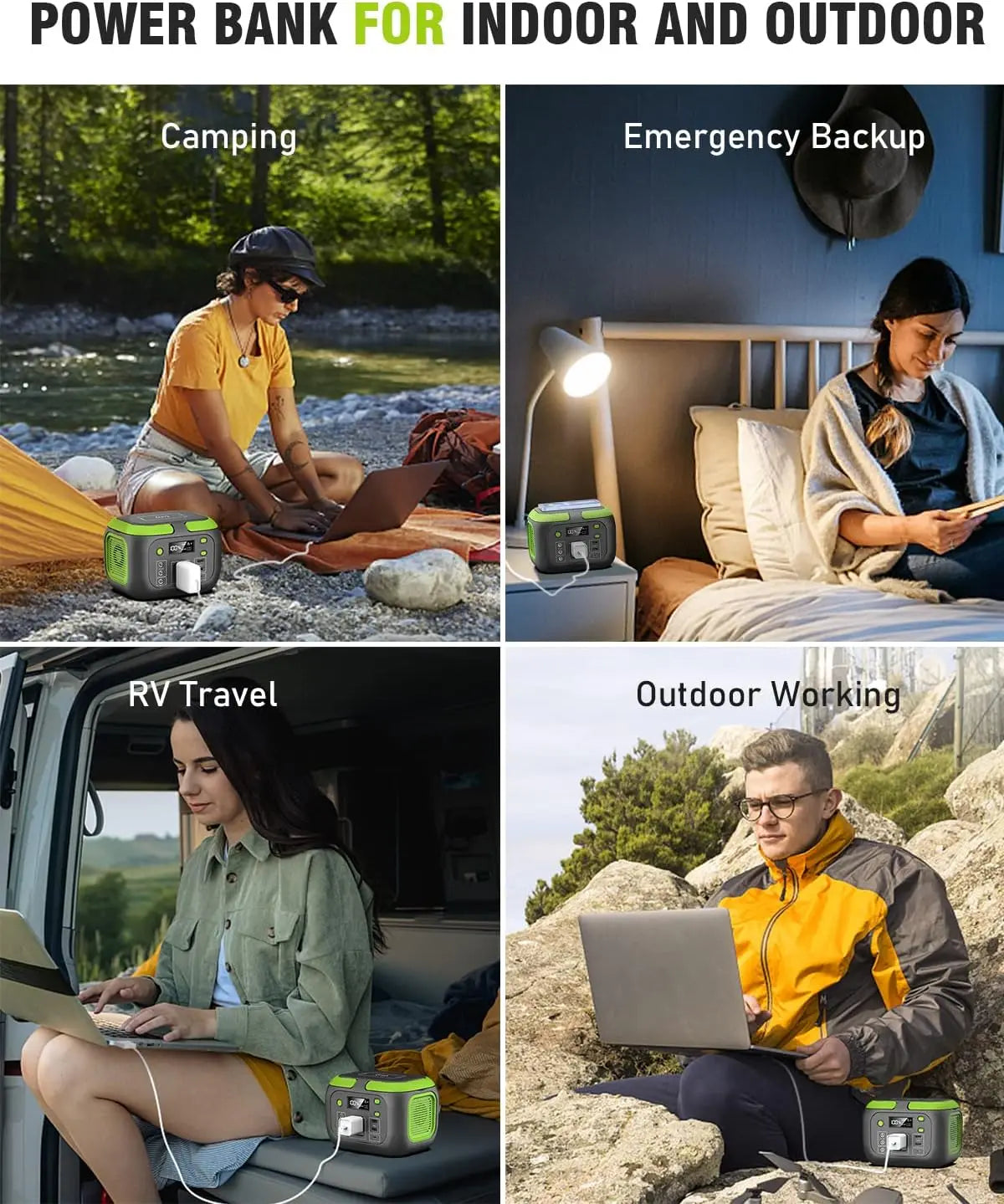 Portable Power Station: 600W/300W/200W Solar Generator for Camping & Home