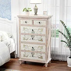 Fluted Dresser 6 Drawer, Wood Dresser for Bedroom with Rounded Edges, Mid Century Modern Dressers 47" Long Chest of Drawers, Na