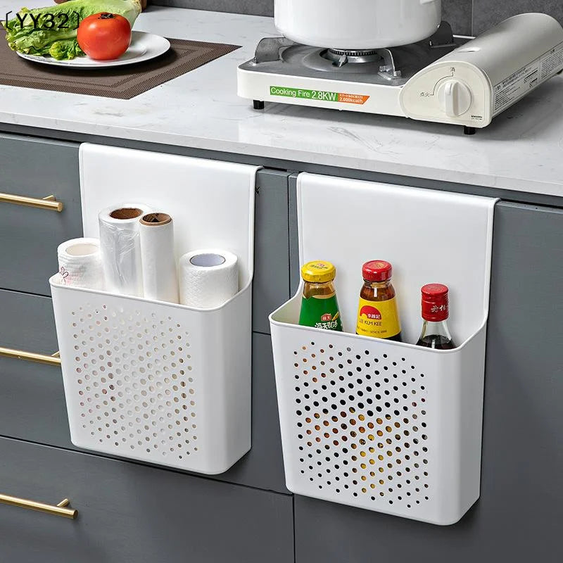 Kitchen Cabinet Door Interior Storage Shelf And Box, Hanging Hook Behind Door Kitchen Cabinet Door Basket Shelf Baskets〔YY32〕