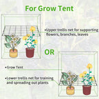 4'' Mesh Grow Tent Trellis Netting, Heavy-Duty Elastic Plant Net with Steel Hooks, Flexible Hydroponics Support for Horticulture