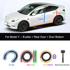 For Tesla Model Y 2021-2024 Door Seal Strip Kit Soundproof Rubber Weatherstrip for Model 3 B-Pillar Sealing Set Noise Reduction