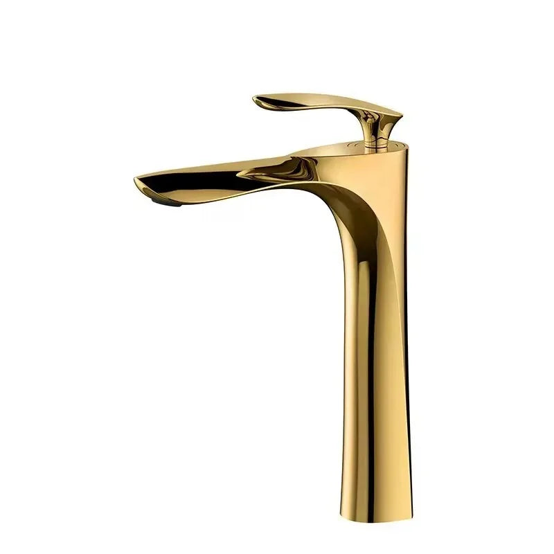 Golden Maple Leaf Single Hole Faucet Basin Faucet For Hot And Cold Household Use Raised Washbasin Washbasin Countertop Basin