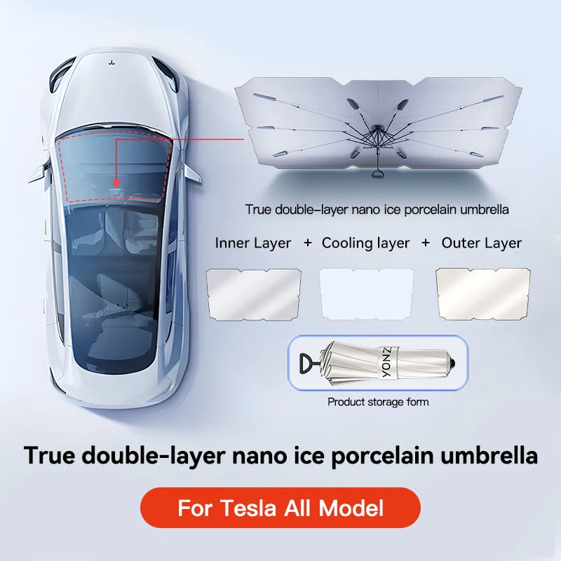Magnetic Suction Clip Sun Shades for Tesla Model 3/Y Highland (2021-2025) | Glass Roof & Sunroof