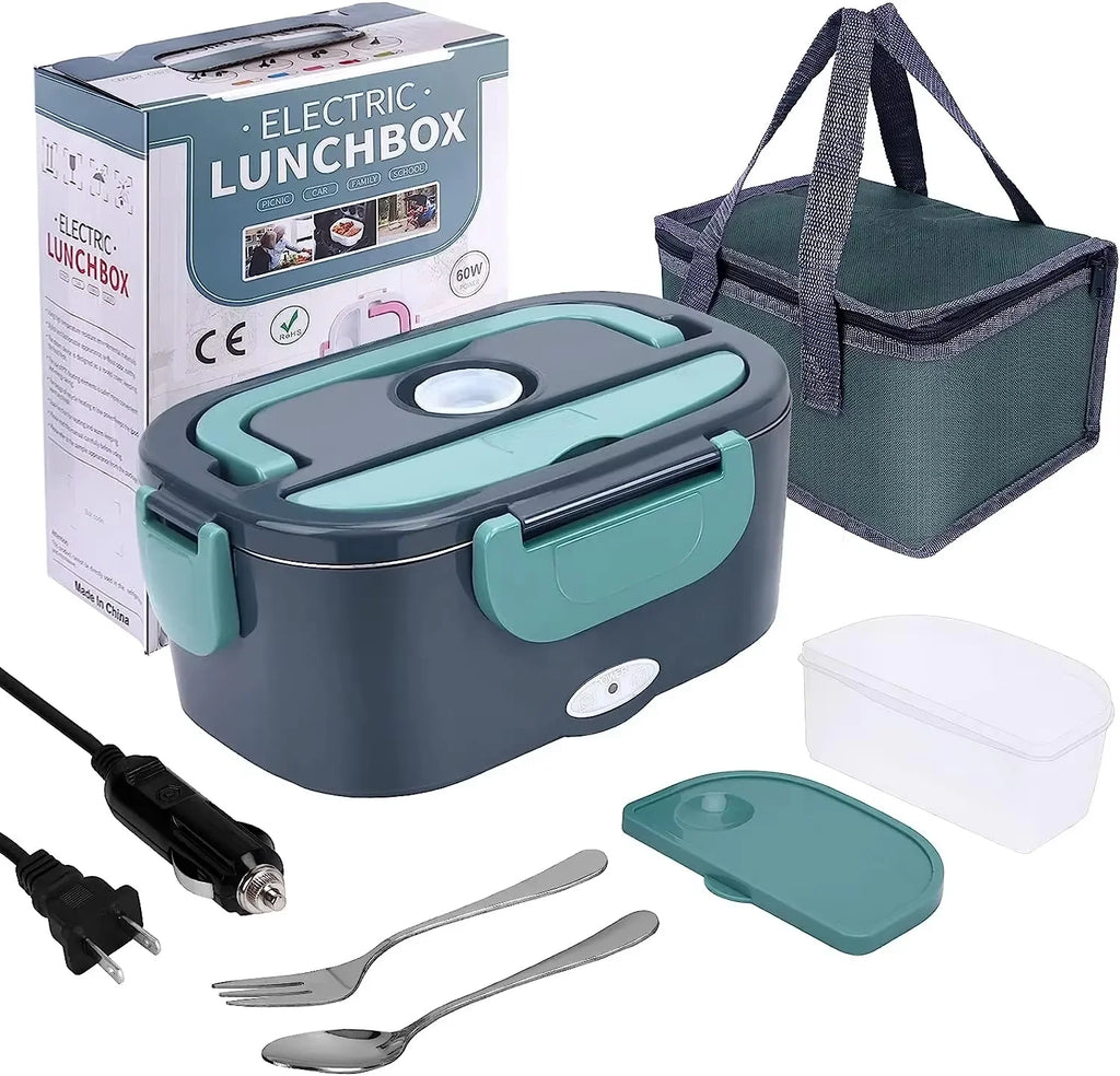 Electric Heated Lunch Box with Thermal Insulation for Office, Dorm, and Travel Meals