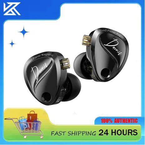 KZ Duonic Triple-Magnetic Planar Driver Upgraded HIFI Earphones, Wide Soundstage Wired IEMs with 4-Tuning Options & HD Dual Mic