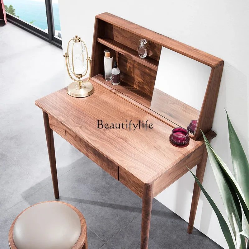 FG11North American black walnut dresser new Chinese solid wood tall makeup table storage integrated