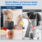 Electric Mason Jar Vacuum Sealing Kit Cordless Automatic Tank Sealant For Wide And Conventional Mouth Mason Jar Fermentation