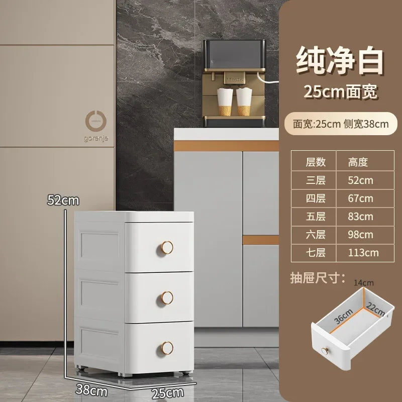 Modern Plastic Cabinet for Bedside Drawer Type Narrow Side Bathroom Cabinet Creative Cabinets for Laundry Room