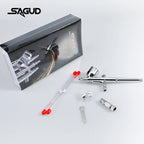 SAGUD Professional Airbrush Set 0.2 0.3 0.5mm Needles Nozzle Quick Release with Air Hose - Dual-Action Gravity Feed Airbrush Kit