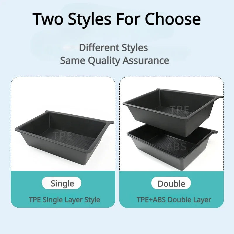 Front Underseat Storage Box for Tesla Model X Car Seat Push Pull Drawer TPE Hidden Storage Boxes Car Interior Accessories 2023