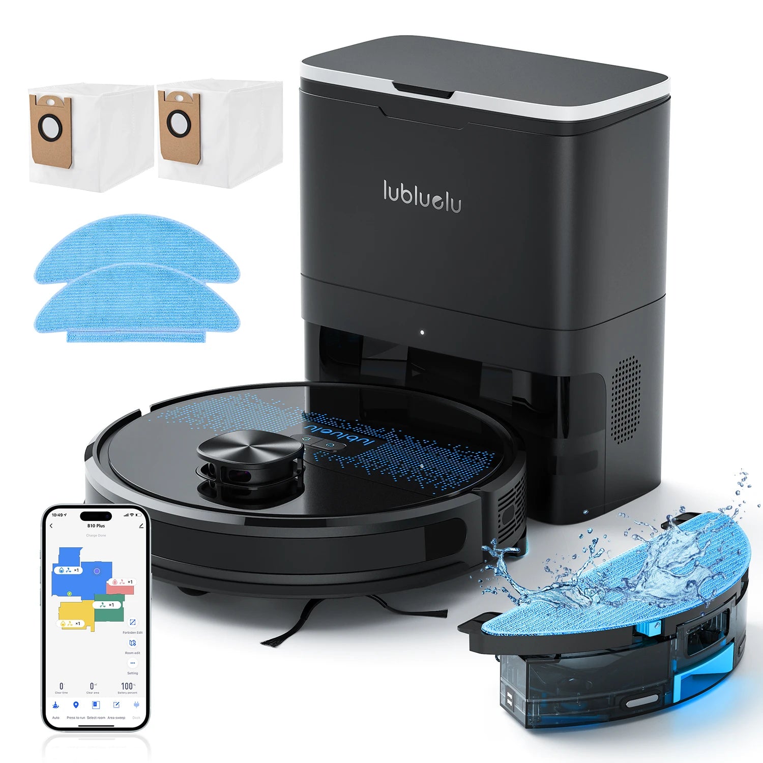 Lubluelu SL60 Plus Robot Vacuum Self Emptying, Hands-free Up To 60 Days, 4000pa Robot Vacuum And Mop Combo 3 In 1 Robotic Vacuum