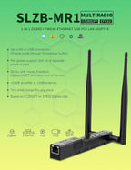 SLZB-MR1 Multiradio Zigbee3.0 Thread Coordinator with PoE Ethernet/USB/WiFi Bridge Compatible Zigbee2MQTT Home Assistant ZHA