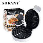 Belgian Waffle Maker - 5 Pieces of Heart-shaped Non-stick Coating, Heated on Both Sides, Suitable for Breakfast Dessert Parties